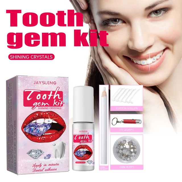 Teeth Gem Kit Teeth Shiny Sticker Spicy Girl Jewelry Safe Comfortable Easy  To Remove Easy To Install Diy Crystal Teeth Drill